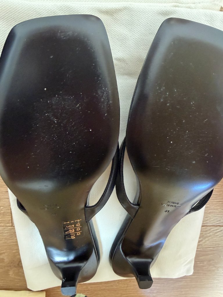 Toteme Leather Heeled Flip Flops Black — image 4 of 8